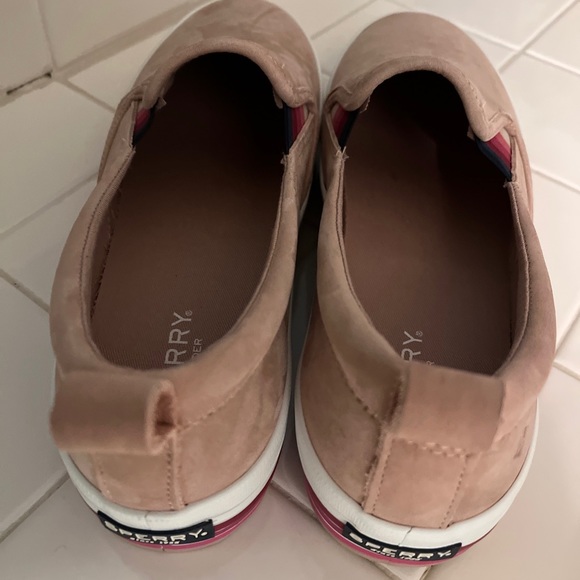 NWOB Sperry Crest Twin Gore Platform Stripe Rose Slip On Sneaker shoes Sz 10 - Picture 2 of 6